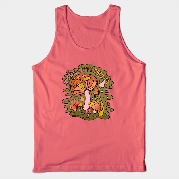 Think Happy Thoughts Tank Top by Doodle by Meg